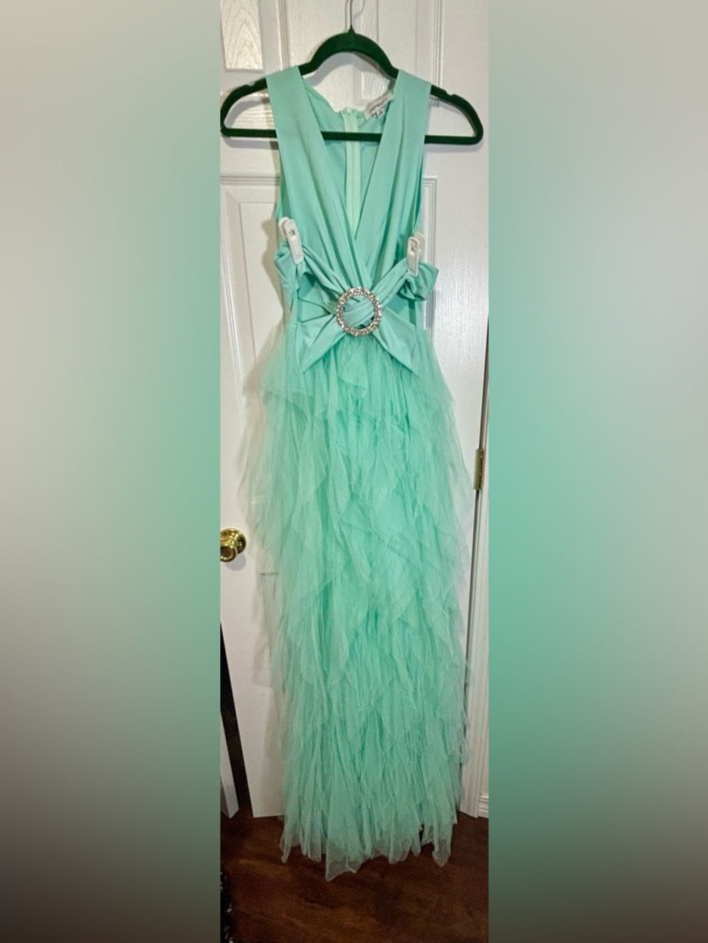 NWOT FAERIESTY MINT GREEN SIZE XS TIERED TULLE MAXIE CRYSTAL EMBELLISHMENT